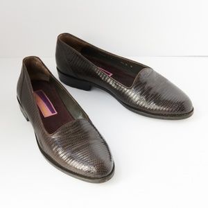 80s - SUSAN BENNIS - WARREN EDWARDS - Loafer - Men's - 8.5 - BR - Snake